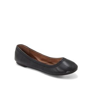 Lucky Brand Classic Black Leather Ballet Flats